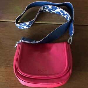 Cath Kidston Red Crossbody with Navy Floral-Print Strap